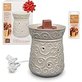 D'Eco Fragrance Wax Melt Warmer - Electric Scented Tart & Candle Warmer w 4 Cinnamon...