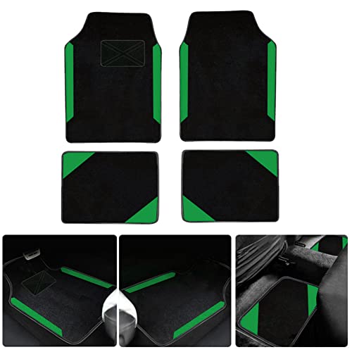 Lievilbat Tapis de Sol de Voiture adaptés à la Plupart des Voitures, SUV, camions et fourgonnettes, revêtement de Sol en Diamant de Luxe antidérapant(Noir Vert) Cover