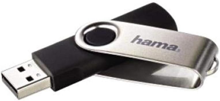 Hama 64 GB USB Flash Drive USB 2.0 Data Stick (15 MB/s Data Transfer, with Eyelet for Attaching to Key Ring, Memory Stick, Metal Memory Stick, Suitable for Windows/MacBook) Silver