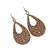Floral Stamped Teardrop Dangle Copper Earrings