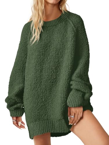 Image of Saodimallsu Womens Oversized Sweater Fuzzy Long Sleeve Casual Tunic Sweater