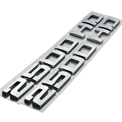 Image of Set of 2 2500HD Letter Nameplate Emblems 2500 HD Badge Decal Compatible with 2500 HD 2007-2018 (Chrome)