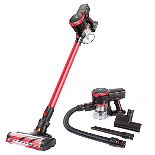MOOSOO Cordless Vacuum Cleaner 23Kpa Strong Suction 2 in 1 Stick Vacuum Ultra-Quiet Handheld Vacuum with Brushless Motor Multi-attachments (Model: K17)