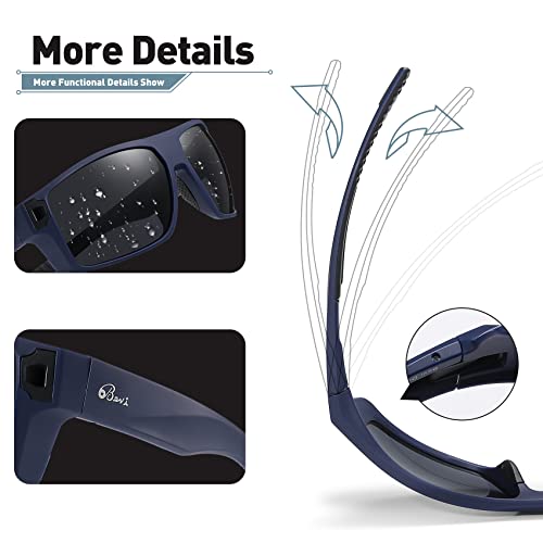 Bevi Polarized Square Sunglasses TR90 Lightweight Frame With UV 400 Protection Glasses for Women Men3