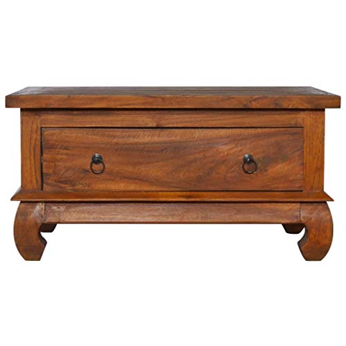 Wifese 32X20X16 In Wood Coffee Table Rustic Coffee Table Farmhouse Coffee Table With Claw-Legs Design Rectangular Coffee Table With Storage For Living Room Bedroom Teak Wood Rustic Style Brown #TOP2