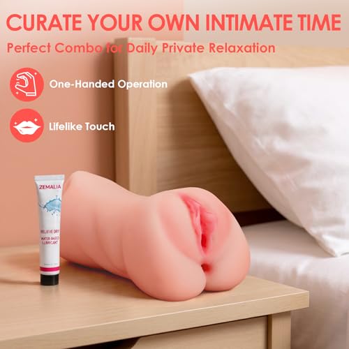 Image of ZEMALIA 3 in 1 Pocket Pussy Male Masturbator Sex Toys for Men, 3D Textured Sex Doll with Sexy Mouth Realistic Vagina Tight Anus, Mens Stroker Adult Toy for Man Masturbation