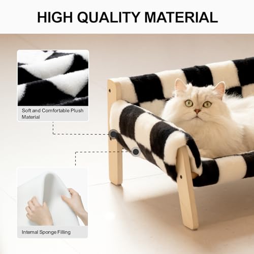 image for MEWOOFUN Cat Couch Bed, Pet Sofa for Indoor Cats Wooden Indoor Pet Fur