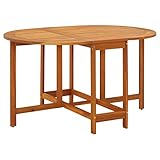 vidaXL Mesa para Exterior Jardín Ovalada de Alas Abatibles de Madera de Acacia