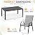 PIZZELLO 5-Piece Outdoor Patio Dining Set, 4Pcs Stackable Patio Chairs and Rectangular Dining Table, All Weather Outdoor Table and Chairs Set for Backyard, Garden, Deck and Poolside