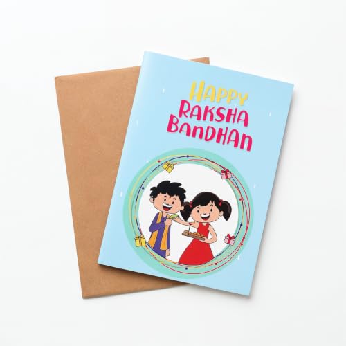 Image of Oye Happy - Rakhi Doodle Greeting Card | Cute Raksha Bandhan Card for Brother & Sister | Illustrated Keepsake Card
