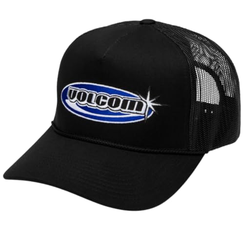 Volcom Men's Logo Cheese Trucker Hat, Black, One Size