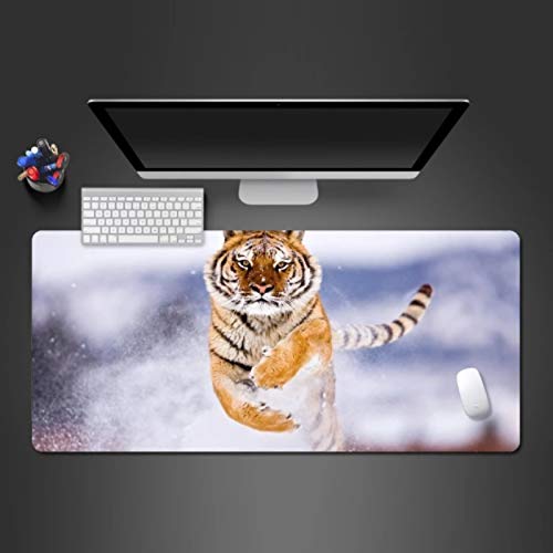 GermYan Animal Tiger Mouse Pad Tappetino da Gioco Lettore Computer Mouse Pad Computer da Ufficio Scrivania Mouspad 800 * 300 * 3Mm