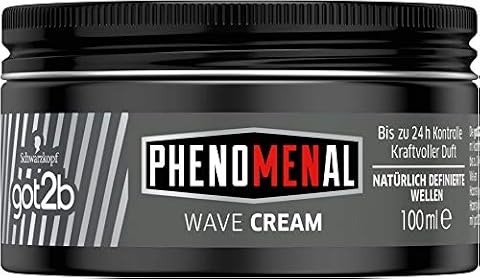 got2b Phenomenal Wave Cream (100 ml), wosk do włosów dla mężczyzn nadaje naturalnie zdefiniowane fale przy średnich i długich włosach, krem do stylizacji do 24 h kontroli