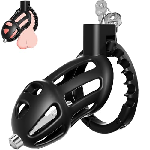 Male Chastity Cage Sex Toys – Lightweight Chastity Device with 8-Size Adjustable Cock Ring &Soft Urethral Catheter, Cock Cage Bondage Gear for Penis Exercise Control, Adult Toys for Men Beginners