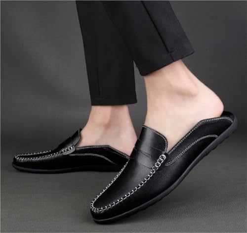 Flat Heel Lightweight Flexible Fashion Slip On Men's Loafers Shoes Round Toe Solid Color2