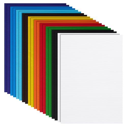 BENECREAT 20 Stück 10 Farben Wellpappe Papierblätter 30x21cm Flache Wellpappe Einlagen Zum Verpacken Versand Diy Handwerk Modellbau