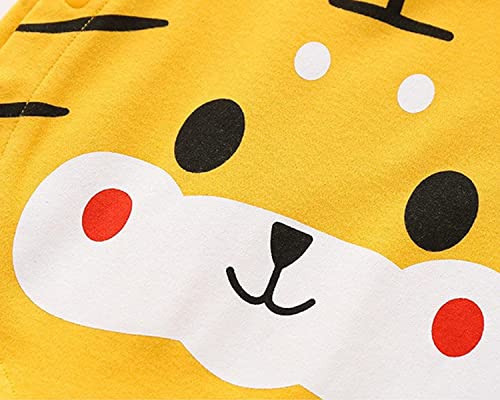 Zusnxaxe Newborn Baby Boys Girls Cartoon Animal Tiger Baby Jumpsuit Leopard Romper Bodysuit Playsuit Snap Onesies(Yellow02,12-18Months) #TOP4