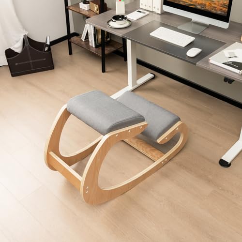 image for Giantex Ergonomic Kneeling Chair, Posture Chair for Desk with Cushion,