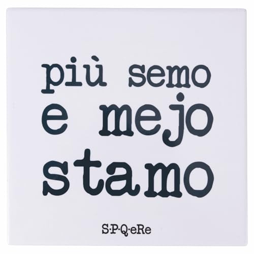 Set mit 3 dekorativen Fliesen 20 x 20 cm aus Keramik, Unterseite aus Kork, S.P.Q.eRe