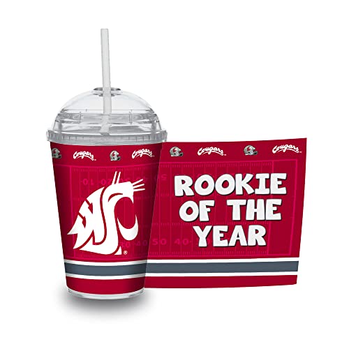 Gobelet avec paille Washington State Cougars WSU double paroi acrylique 355ml