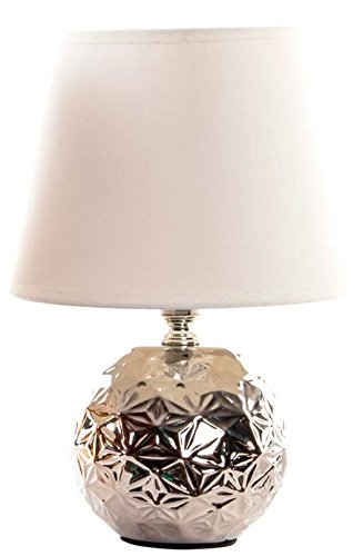 Lampe de table Boule argentée 26 cm pour chevet et salon