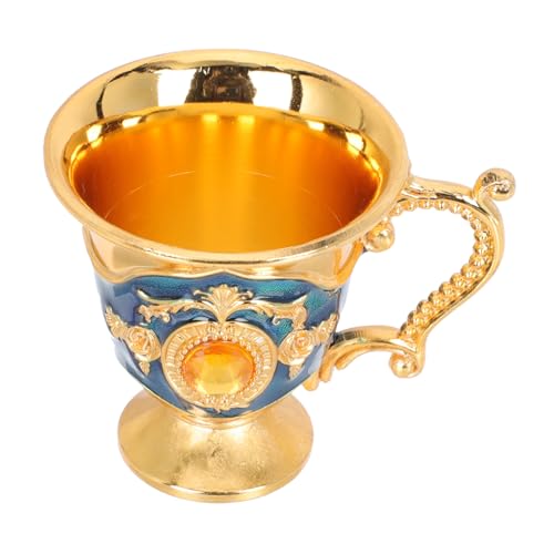 DECOMELODY Copa Pequeña De Licor y Vino Metálica Estilo Europeo 30 Ml Metal Resistente Anti-caídas Para Uso Doméstico y Fiestas 1 Unidad