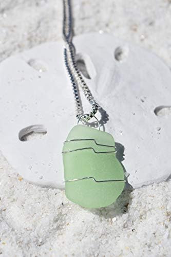 Surf Tumbled Light Blue Green Sea Glass Necklace - Made to Order