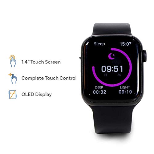 Image of SAMZHE Full Touch Smart Watch with SPO2, Heart Rate, BP, Fitness and Sports Tracking, Black (Model: MST-381-1)