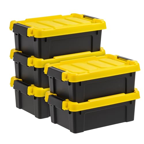 La mejor selección de Cajas de Uso Rudo para comprar hoy. 47 IRIS USA Contenedores de Almacenamiento Cerrables de 12.5 L (3.3 Galones), Contenedores Apilables de Uso Rudo, Organizadores Negro/Amarillo, Paquete de 5