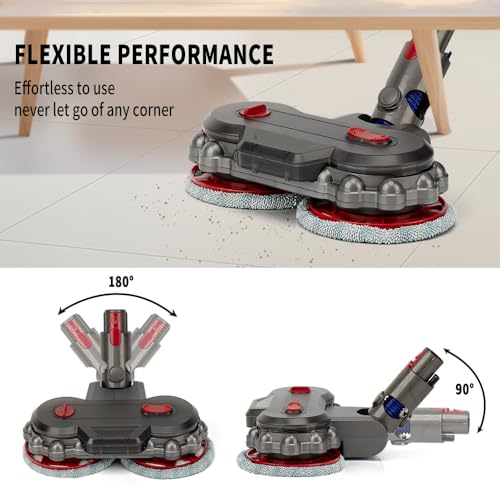 Image of Mop Head Replacement for Dyson v7 v8 v10 v11 v15, Hardwood Floor Mopping Cleaning for sv10 sv11 sv12 sv14 Vacuum Head Attachment with 6 Pads, Tank and Cup【2026】v10slim /v12 /sv18 NOT Compatible