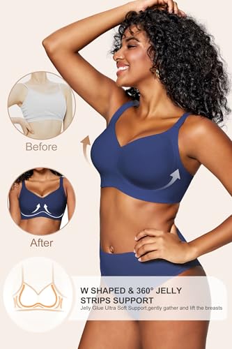 HORISUN Wireless Bras for Women Soft Comfortable No Underwire T Shirt Bra Seamless Full Coverage Bras with Support2