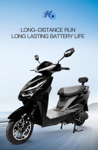 Image of MIOOX 48V 30AH Electric Scooter, 120-140 km Range, 45 km /h Speed, Disc & Drum Brakes, LED Headlight, Comfortable Seat, 3-Year Battery Warranty (Black)