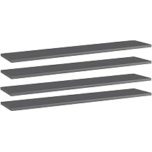 Bookshelf Boards 4 pcs High Gloss Gray Engineered Wood Replacement Shelves 39.4x7.9 Inches Modern Storage Solution for Home Office Furniture