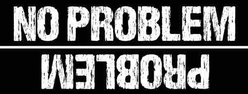 3x9 in No Problem Sticker - Decal Upside Down Fun Funny Problem car Bumper Vinyl Decal Sticker Car Waterproof Car Decal Bumper Sticker
