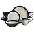 Gibson Elite Couture Bands 16-Piece Dinnerware Set, Blue