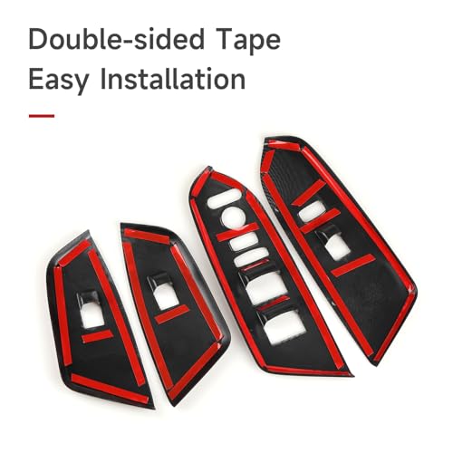 Image of Car Window Lift Switch Control Decals for Honda CR-V 2017-2022 Accessories CRV ABS Carbon Fiber Stickers (Without Rear Seat Heating Buttons)