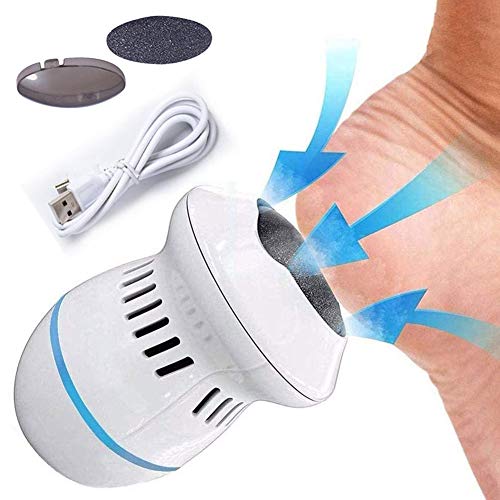 Preisvergleich Produktbild Tragbar Elektrische Fußfeile Kallusentferner 360 ° Entfernung des Totwinkels Stabile Rotation Eingebauter Staubsauger Inklusive Reinigungsbürste, USB-Stecker Lsxiao (Color : White)