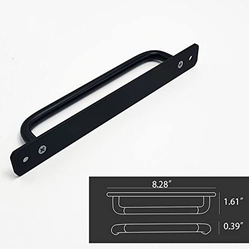 Westablize 12 Pack 7 1/2 Inch 192 Mm Matte Black Cabinet Handles With Base Plate Aluminum Cabinet Pulls Drawer Pulls Sliding Door Pulls Black Cabinet Handles (Set Of 12, Roundblack, 7 1/2 Inch) #TOP2