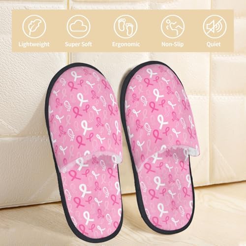 Breast Cancer Awareness Print Women Slippers Home Furry Shoes Keep Men Couples Shoes Warm For Women-Large3