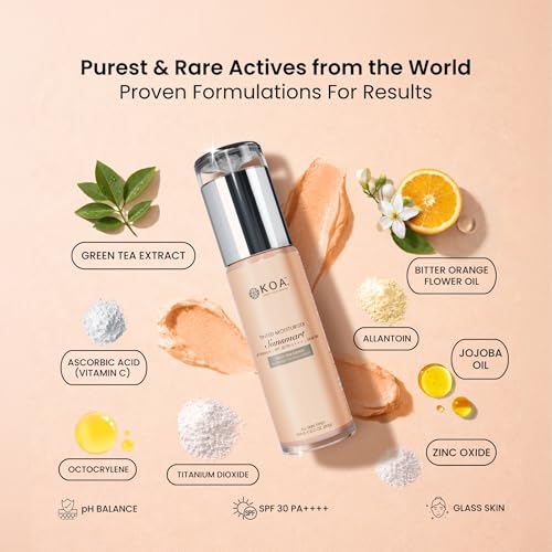 Image of KOA Luxury Sunsmart Tinted Moisturiser | pH Balance | Sunscreen SPF 30 PA++++ | Glass Skin | Skin Brightening | No White Cast | Lightweight | Proven Consumer Test Results | For All Skin Types | For Both Women & Men | 60mL