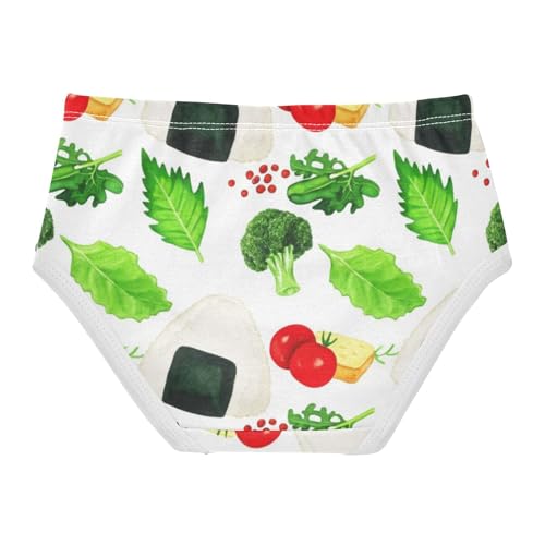 Cotton Toddlers Underwear Floral Rice Balls Vegetables Little Girl Panties Cartoon Briefs Undies Kids 2t2