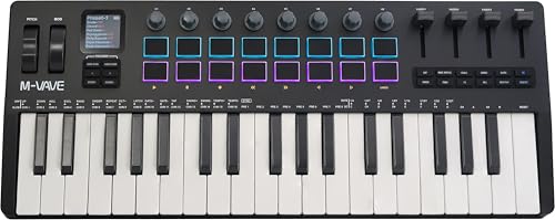 M-VAVE SMK37 PRO Black MIDI keyboard controller with...