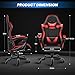 Gaming Chair, Ergonomic Computer Chair with Footrest and Lumbar Support, 90°–155° Reclining Backrest, Height Adjustable 360° Swivel Office Desk Chair for Adults and Kids