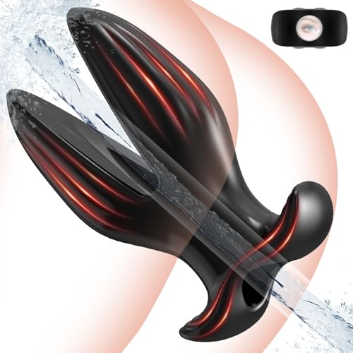 BDSMJOY V-Port Hohl Buttplug Analdehner,Analplug für Frauen Männer,Anal Tunnel Plug Anal Spekulum Butt Plug für Analdusche Einlauf zur Darmreinigung,Klistier Anal Dildo Anal Plug (Schwarz, M)