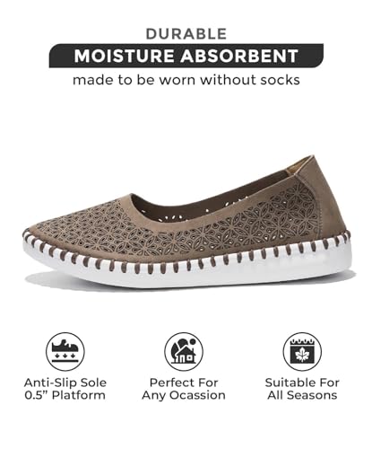 Image of Project Cloud Flats for Women Footwear, Memory Foam & Flexible Outsole Loafers for Women's Fashion Sneakers - Womens Shoes, Sockless Wear Machine Wash Shoes for Women (Petunia)