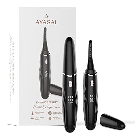 AYASAL Heated Eyelash Curlers, 3 Temperature Modes Heated Eyelash Curler, 48 Hours Long Lasting, Premium Heated Eyelash Curler for Women, Clip-Type Electric Rechargeable Heated Eyelash Curler Cover