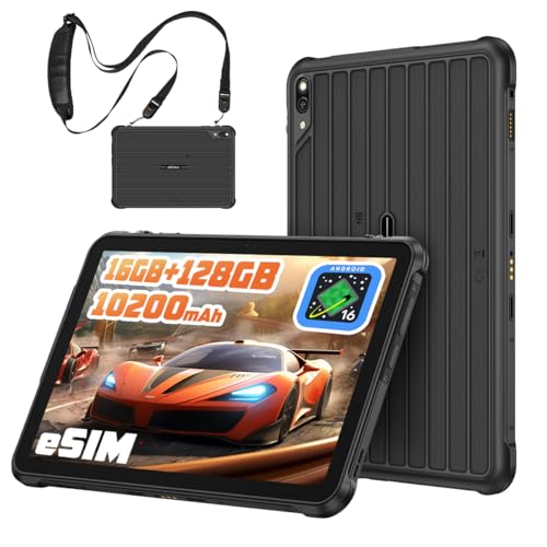 Ulefone Rugking Pad 2 Pro 4G Rugged Tablet(Built-in eSIM), Android 16, 16GB+128GB Octa Core, 10.1" Corning Display, 48MP Rear Camera, 10200mAh, Dock Charging, IP68/69K, NFC, Widevine L1 (Black)