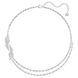 die Feder ist derzeit ein Riesenthema im Schmuck und diese doppelte Halskette ist eine äußerst raffinierte Interpretation dieses Trends