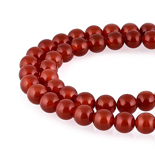 Hebra de ónix rojo pulido de 8mm con cuentas esféricas seleccionadas para joyería fina DIY