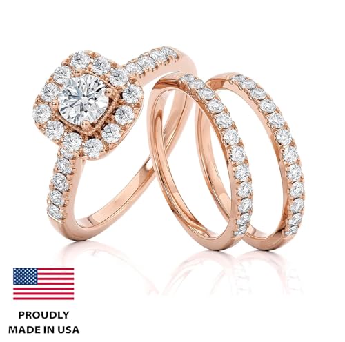 1 Carat Diamond Engagement Ring - 14 Karat Gold Ring for Women Diamond Anniversary Promise Band (Size 4 to 11) Made in USA3